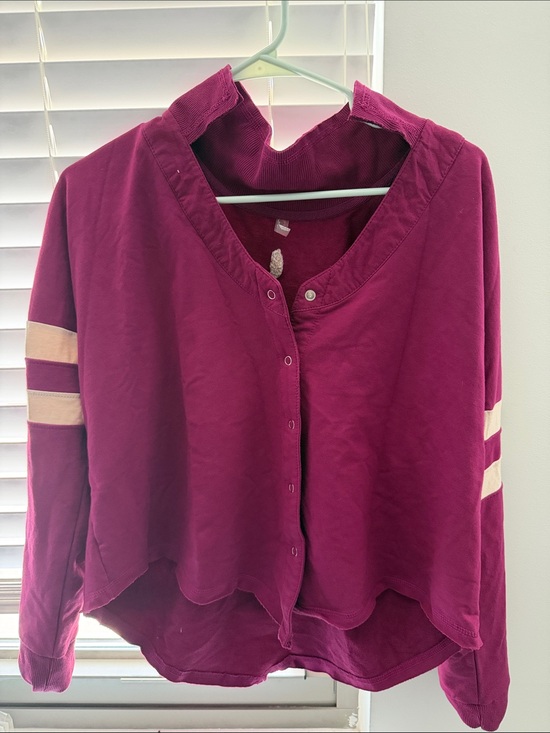 FP Movement by Free People Tops - FP Movement by Free People Plum Snap-Front Knit Top